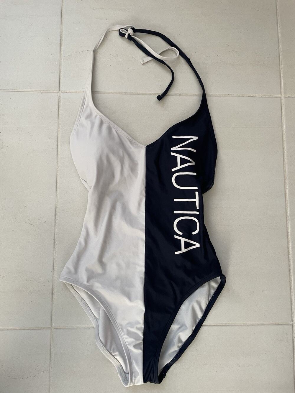 Nautica Swim One Piece Swimsuit Logo Sporty Retro Chic Minimalist